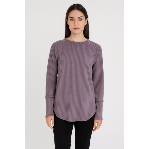 Chaser Womens‎ Purple Waffle Knit Long Sleeve Thermal Top Size Small Pullover - Picture 1 of 6